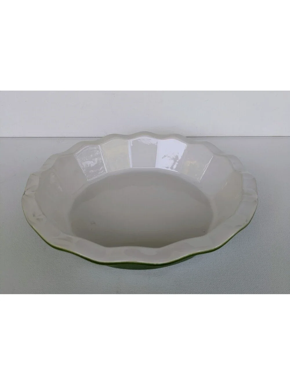 Green Ruffled Ceramic Pie Dish 10.25”, Emile Henry, William-Sonoma, France